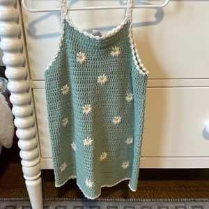 Zara knit embroidered daisy dress